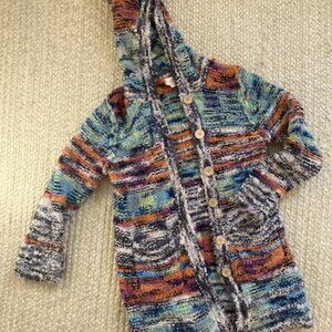 Multi-colored Long Length Mimi & Maggie Hooded Cardigan